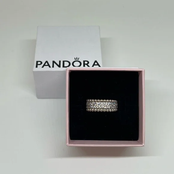NEW Pandora Pave Beaded Ring - Picture 5 of 11